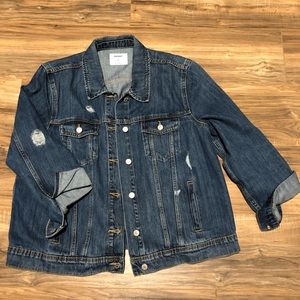 Distressed denim jacket